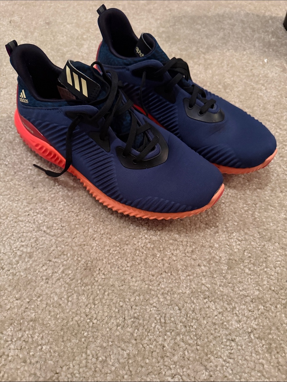 adidas  women Navy and Orange Athletic Sneakers